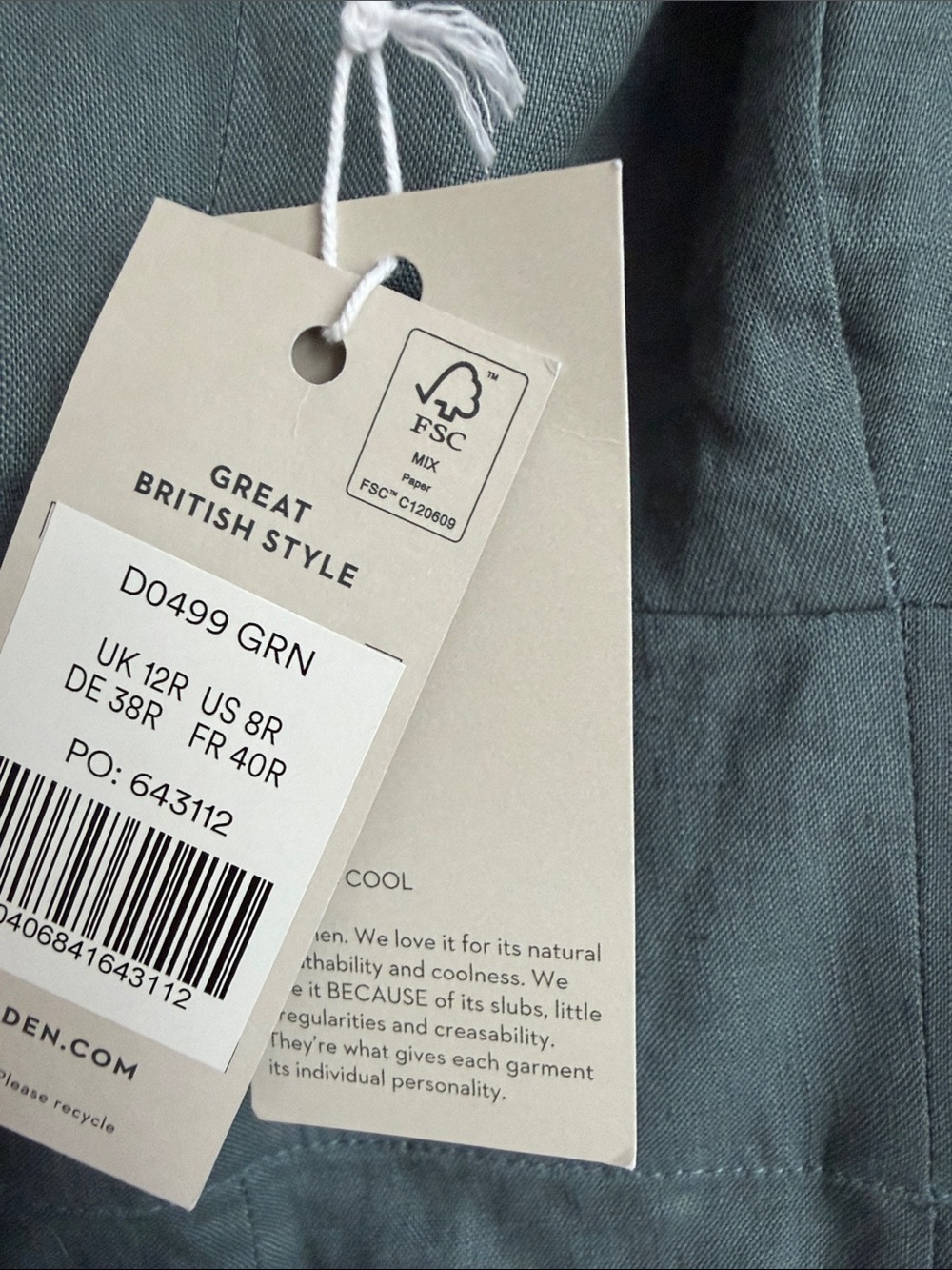 Boden Slate Blue Green Puff-Sleeve Linen Maxi Dress NWT size 8 - Picture 4 of 12